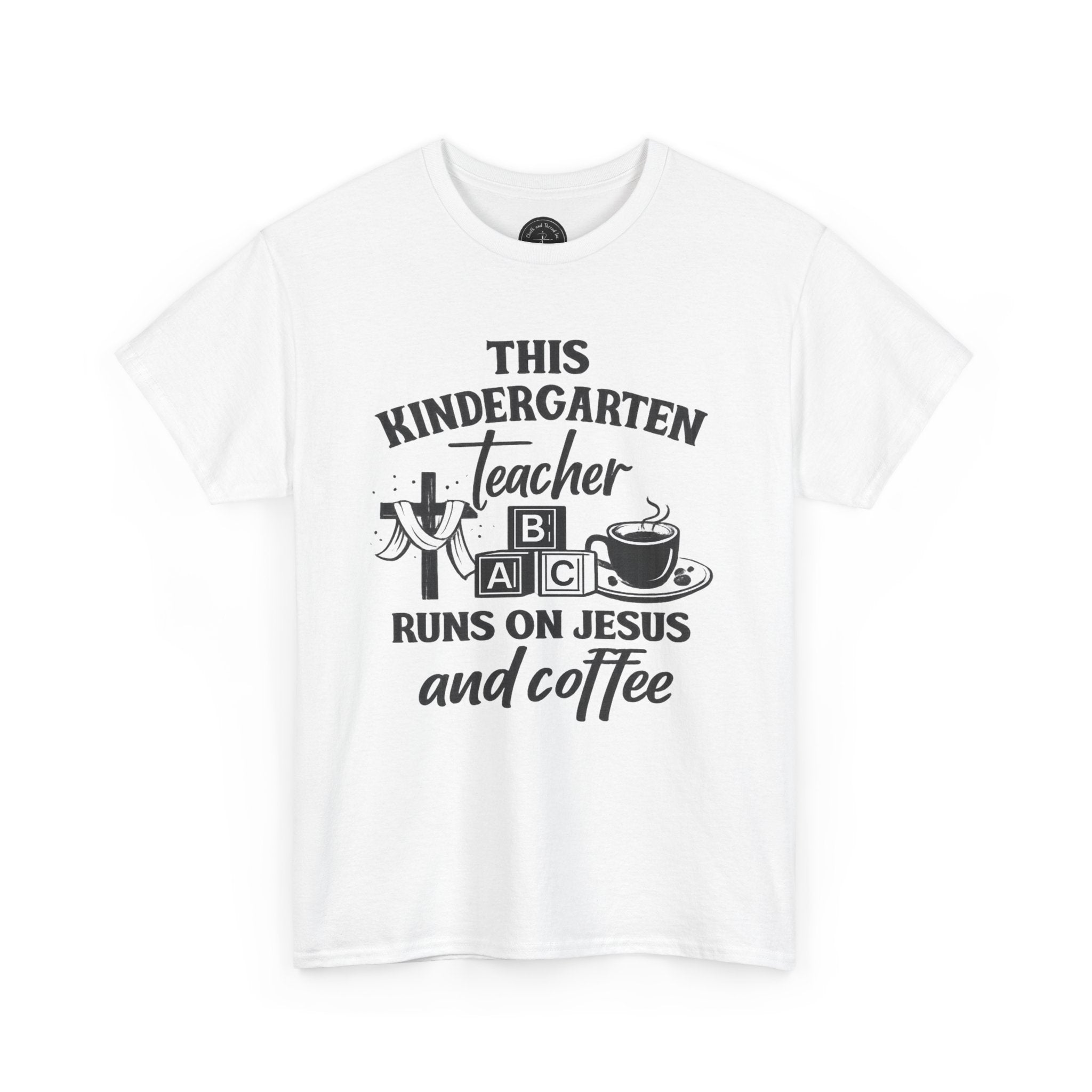 Kindergarten Teacher Runs on Jesus & Coffee T-Shirt