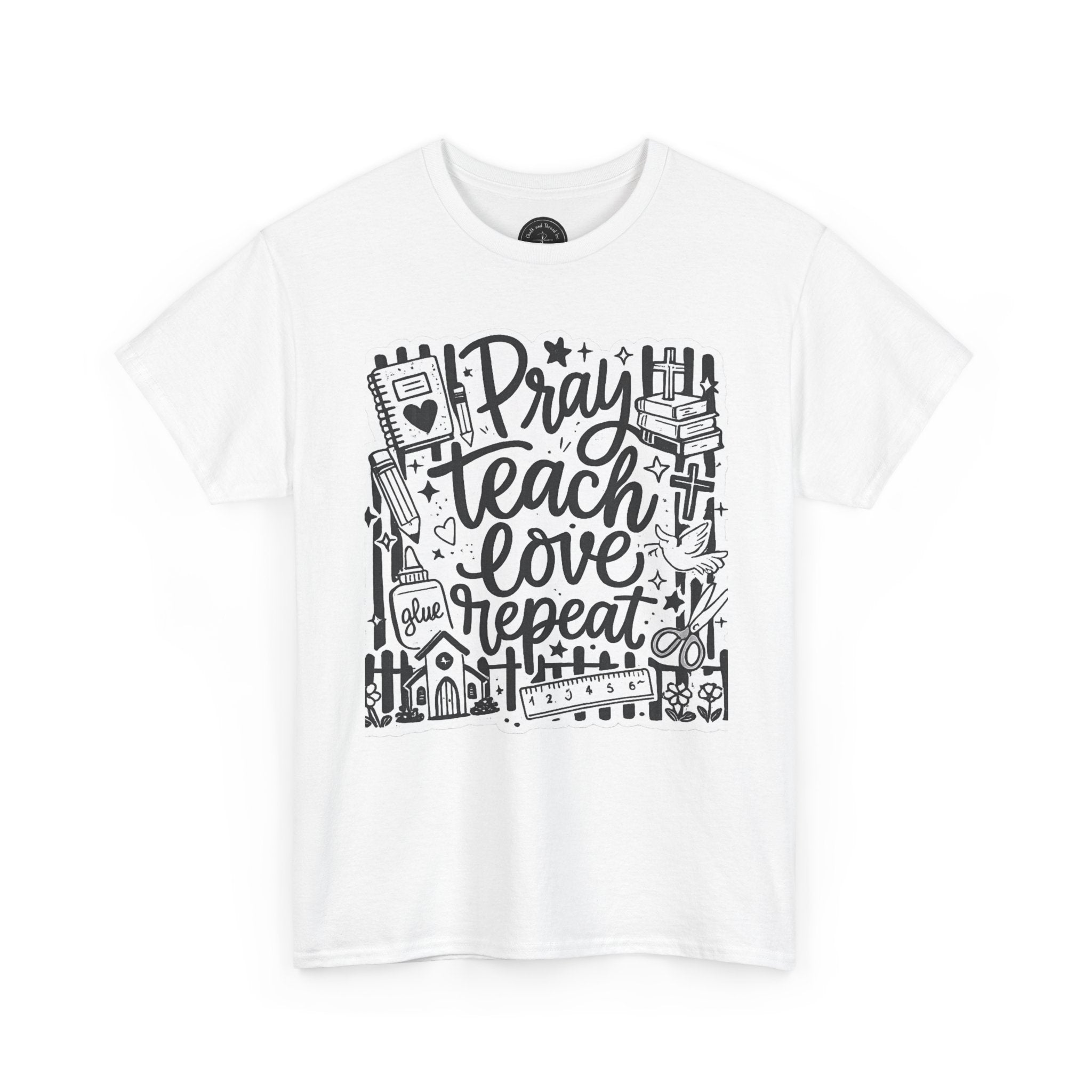 🔂 "Pray. Teach. Love. Repeat." — Premium Educator Anthem Tee
