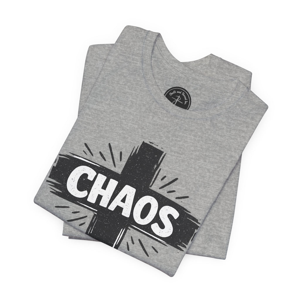 Chaos Coordinator T-Shirt — Funny Coordinator Tee with Cross Graphic